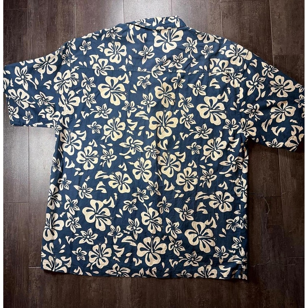 O'Neill Button Down Shirt Mens Large Blue Floral Hawaiian Short Sleeve Tropical - Picture 4 of 7